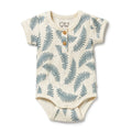 Organic Henley Bodysuit - Little Fronds