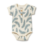 Organic Henley Bodysuit - Little Fronds