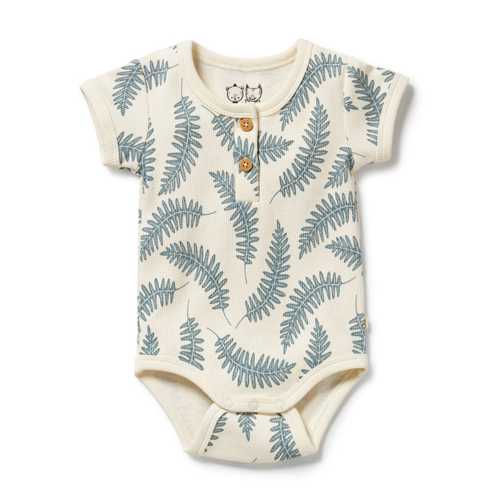 Wilson & Frenchy Organic Henley Bodysuit - Little Fronds