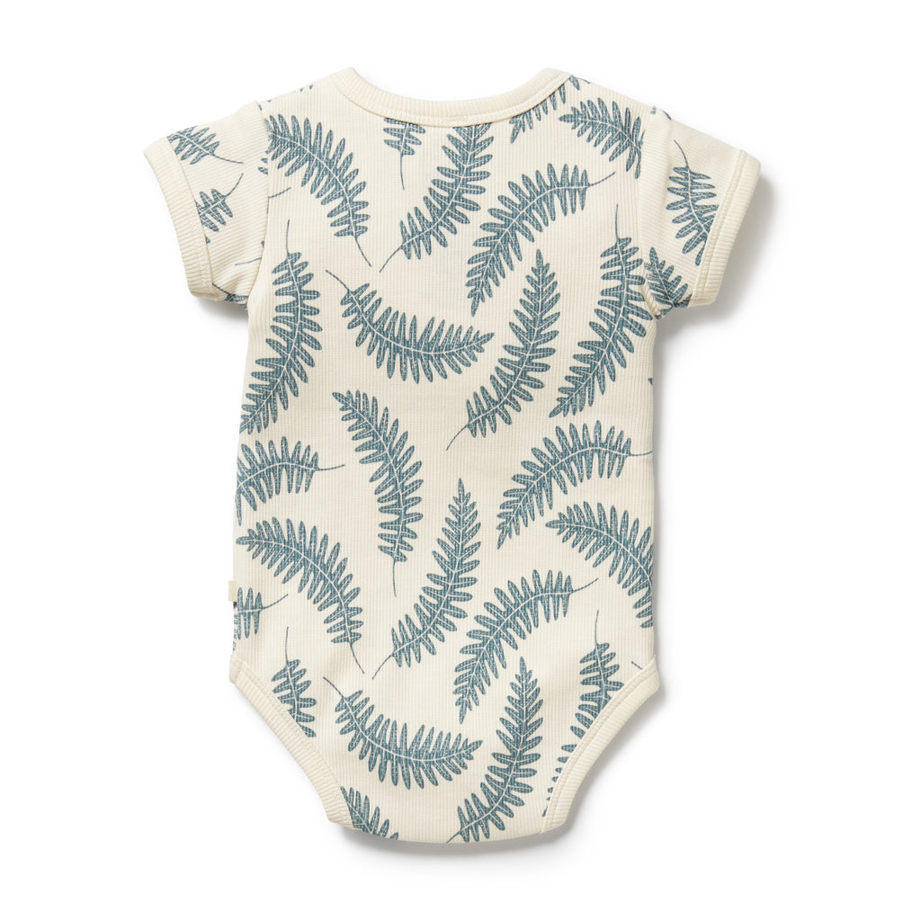 Wilson & Frenchy Organic Henley Bodysuit - Little Fronds