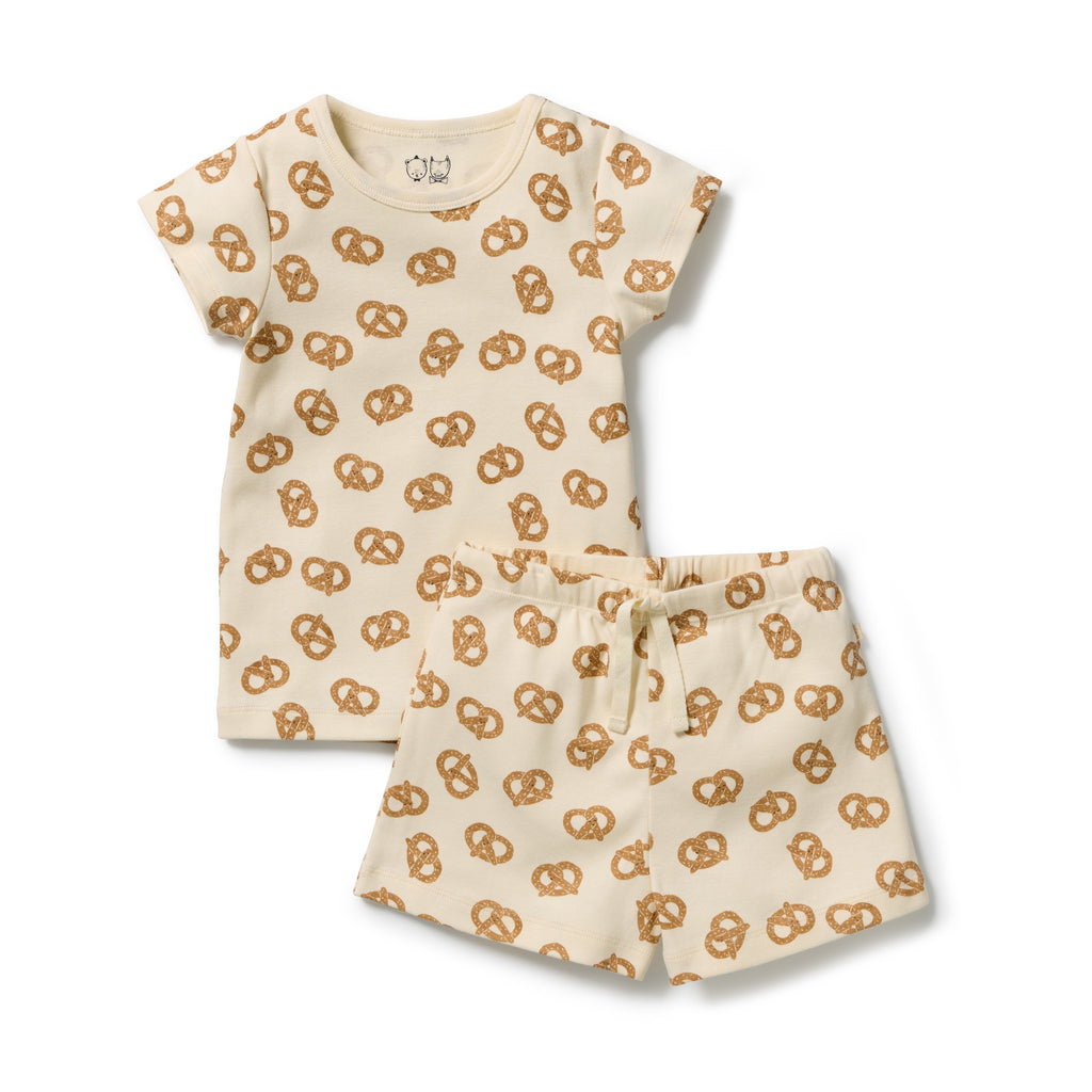Pretzel Hugs Organic Rib Short Sleeved Pyjamas