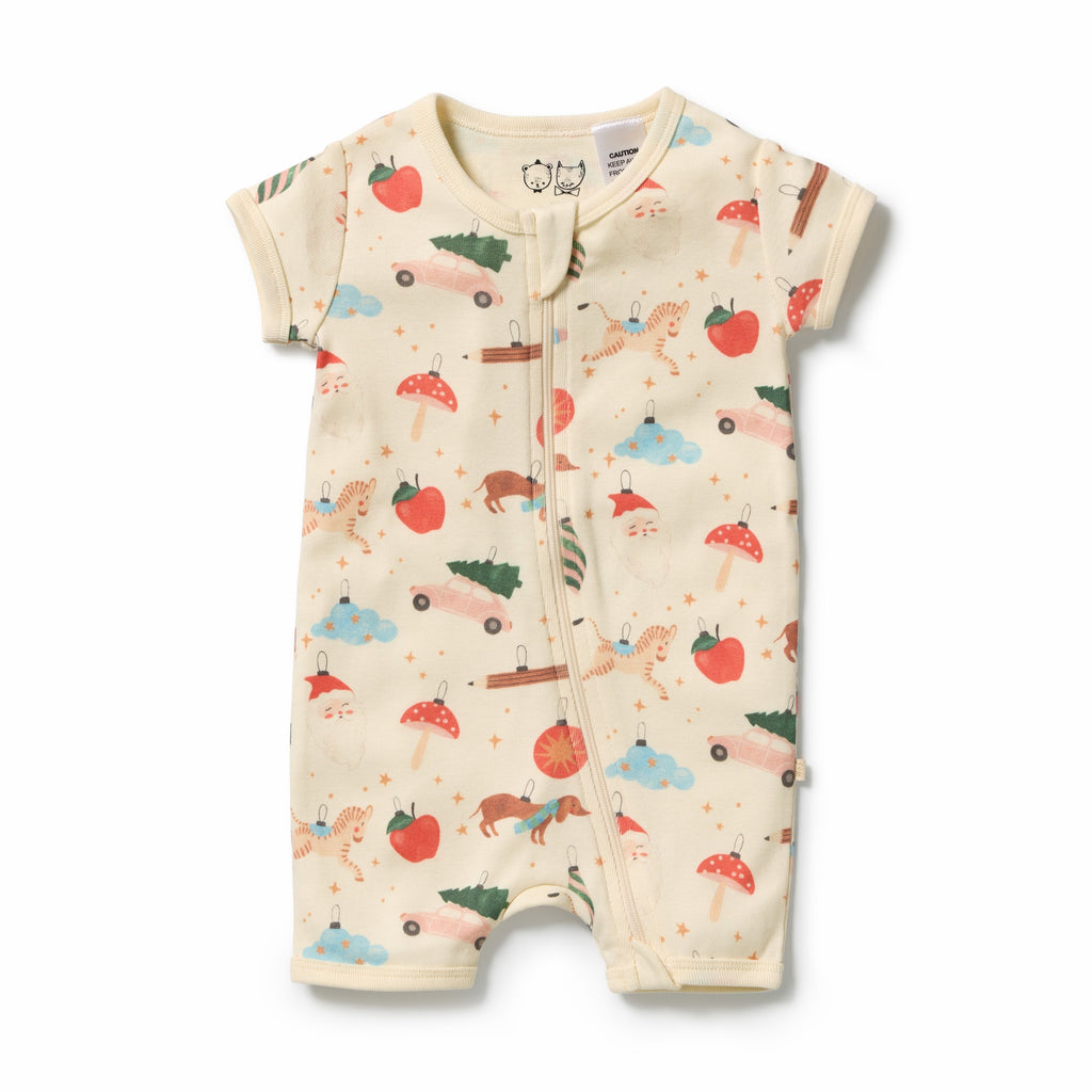 Deck the Halls Organic Rib Boyleg Zipsuit