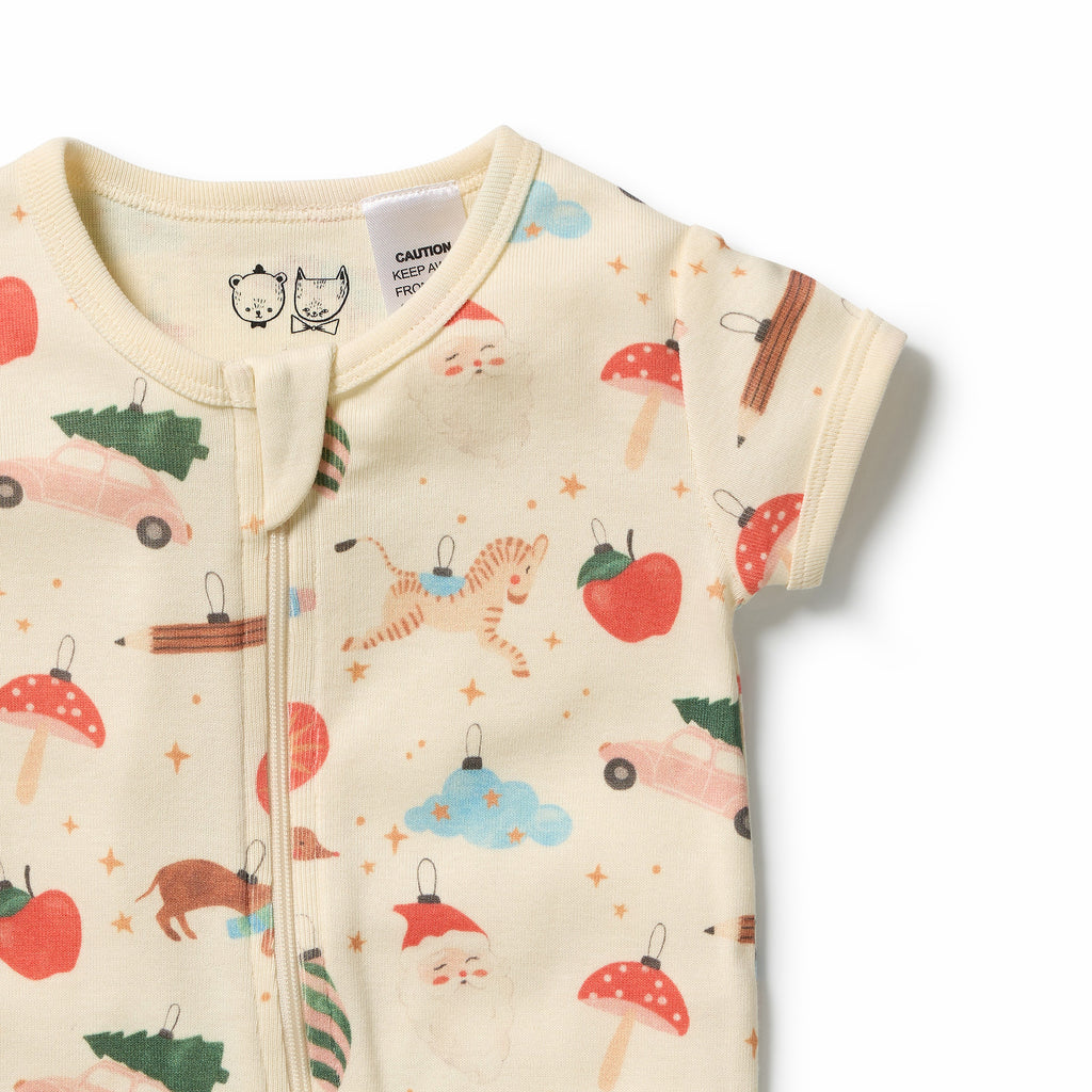 Deck the Halls Organic Rib Boyleg Zipsuit