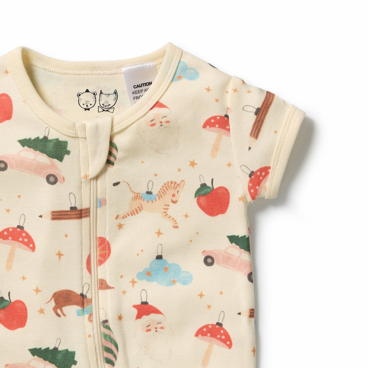 Deck the Halls Organic Rib Boyleg Zipsuit