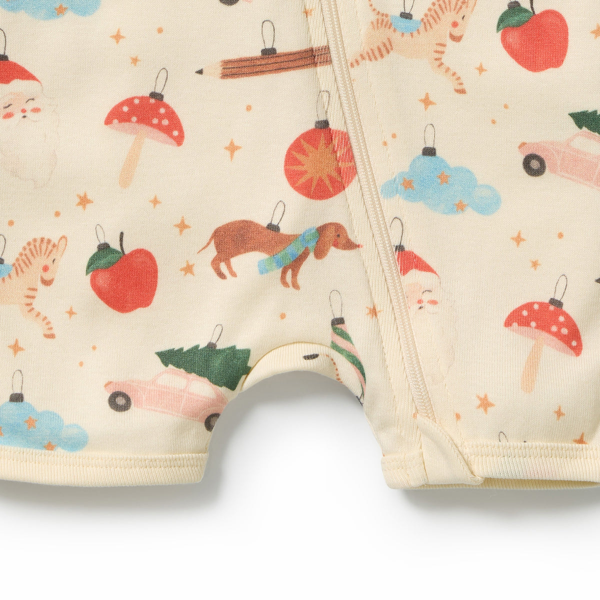 Deck the Halls Organic Rib Boyleg Zipsuit