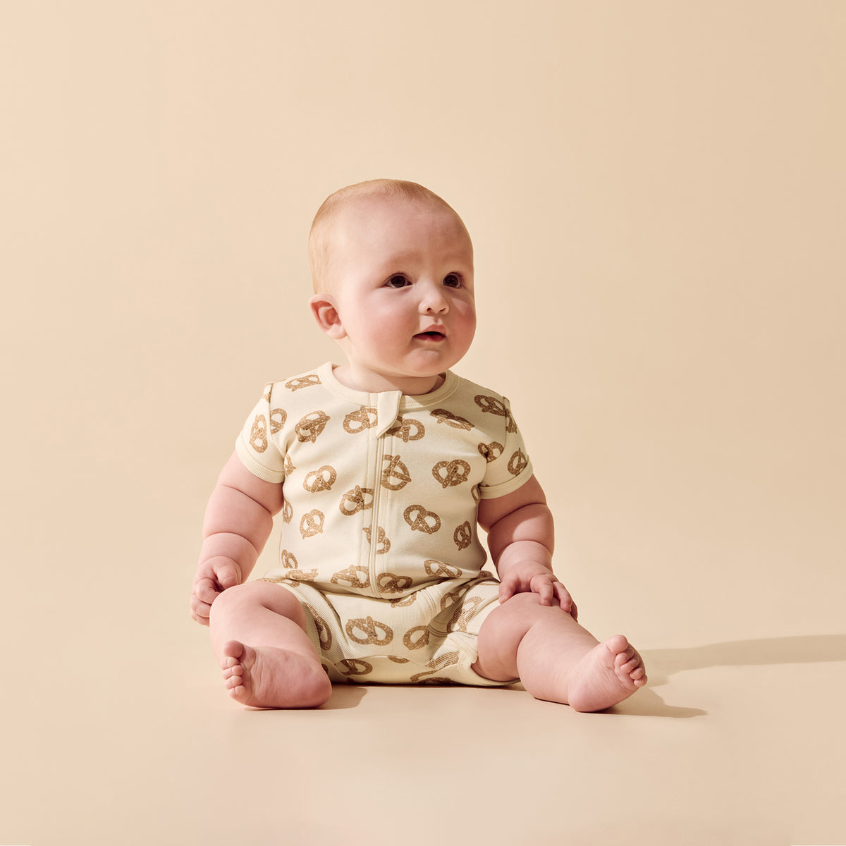 Pretzel Hugs Organic Rib Boyleg Zipsuit