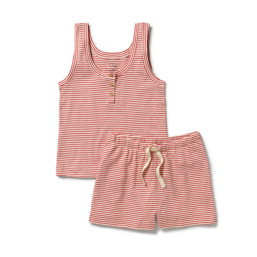 Candy Cane Organic Stripe Rib Womens Pyjamas