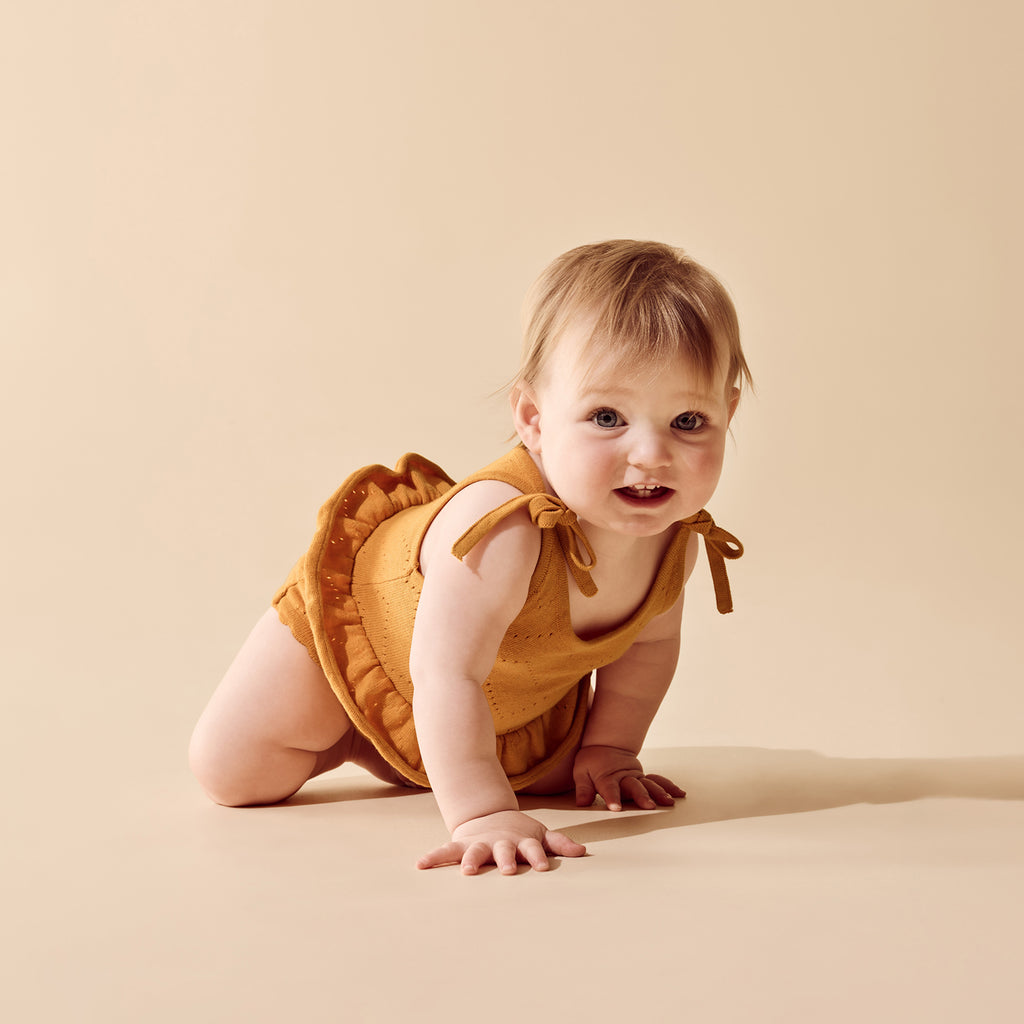 Marmalade Organic Knitted Pointelle Playsuit
