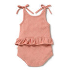 Petal Pink Organic Knitted Pointelle Playsuit