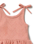Petal Pink Organic Knitted Pointelle Playsuit