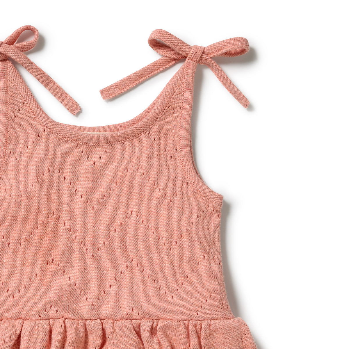 Petal Pink Organic Knitted Pointelle Playsuit