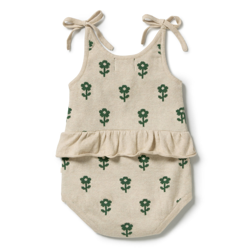 Fleur Organic Knitted Jacquard Playsuit