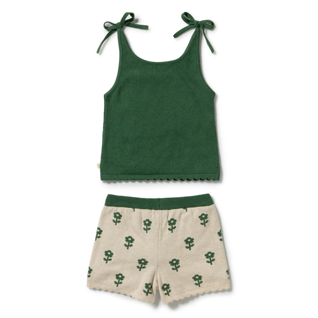 Fleur Organic Knitted Jacquard Set