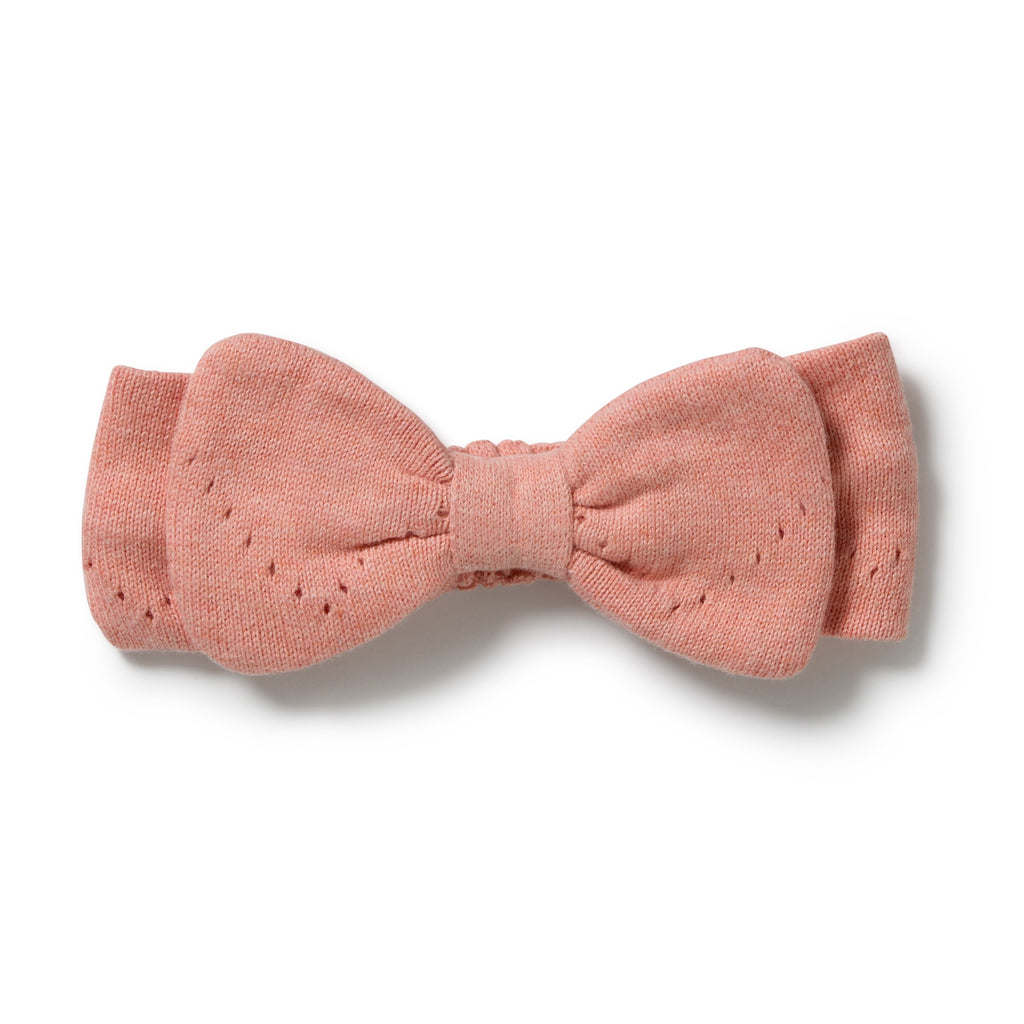 Petal Pink Organic Knitted Pointelle Headband