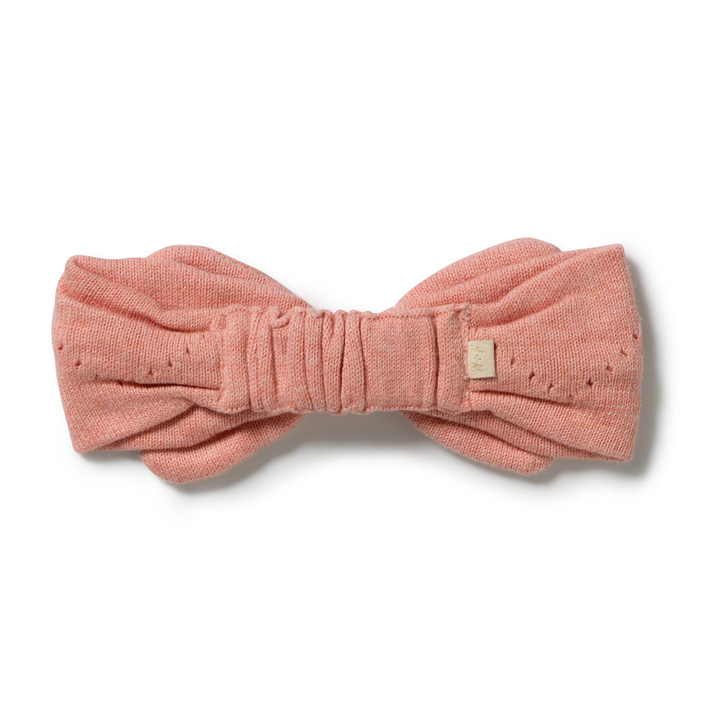 Petal Pink Organic Knitted Pointelle Headband
