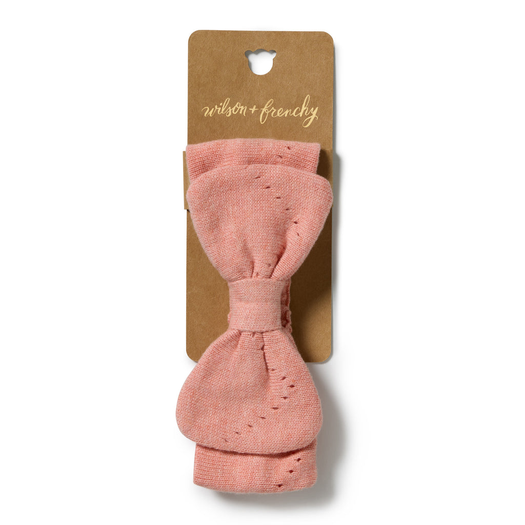 Petal Pink Organic Knitted Pointelle Headband