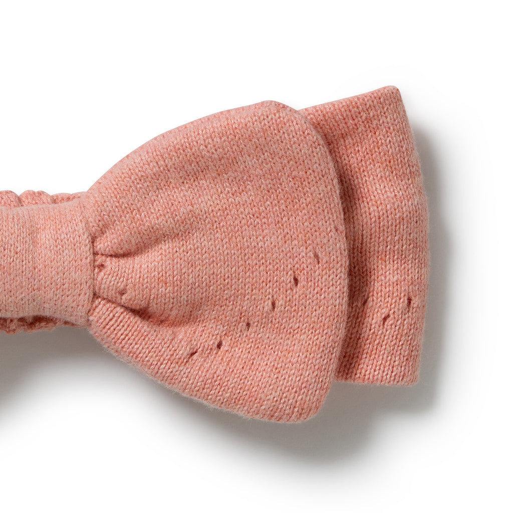 Petal Pink Organic Knitted Pointelle Headband