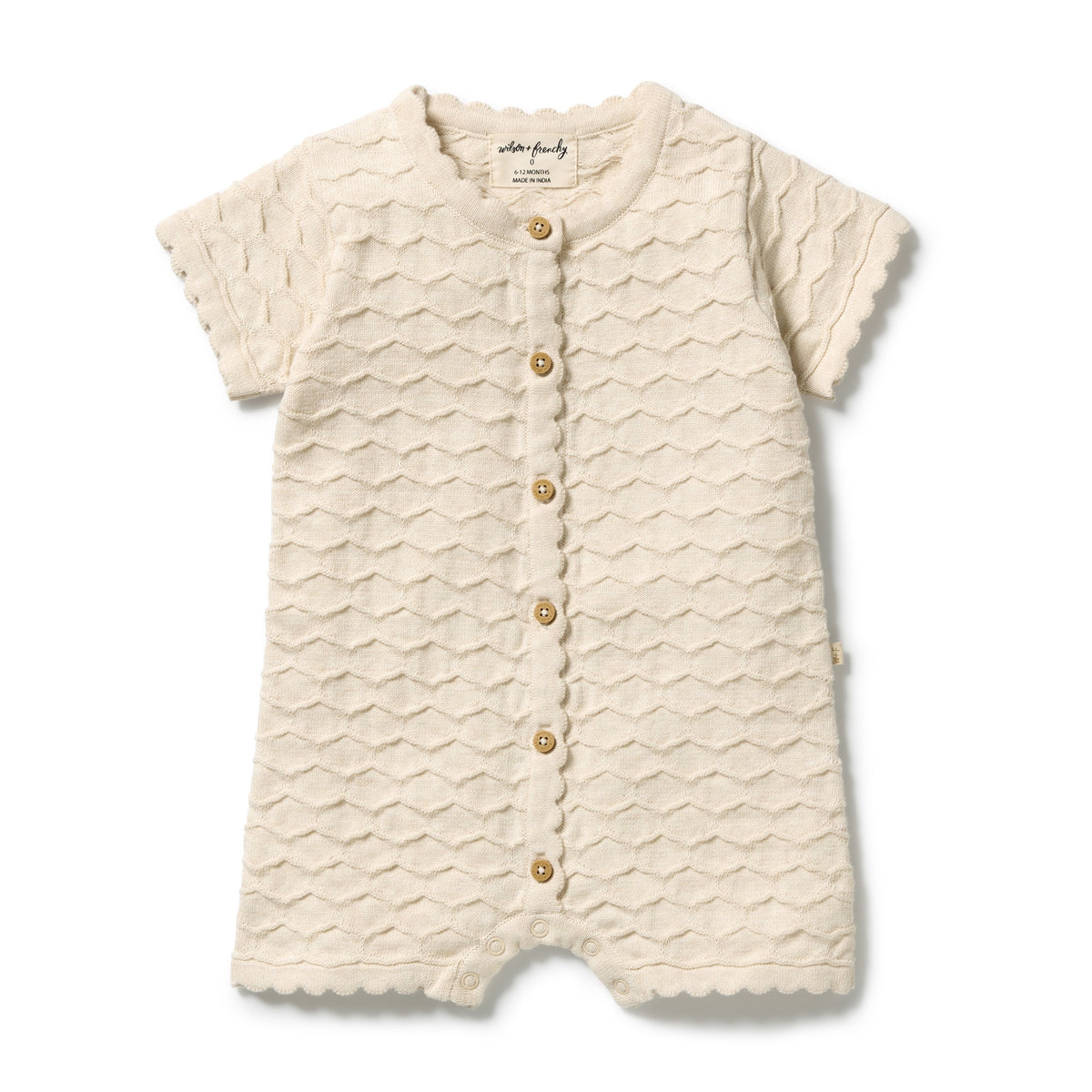 Milk Cloud Organic Knitted Chevron Growsuit