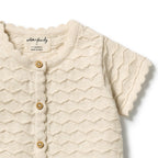 Milk Cloud Organic Knitted Chevron Growsuit