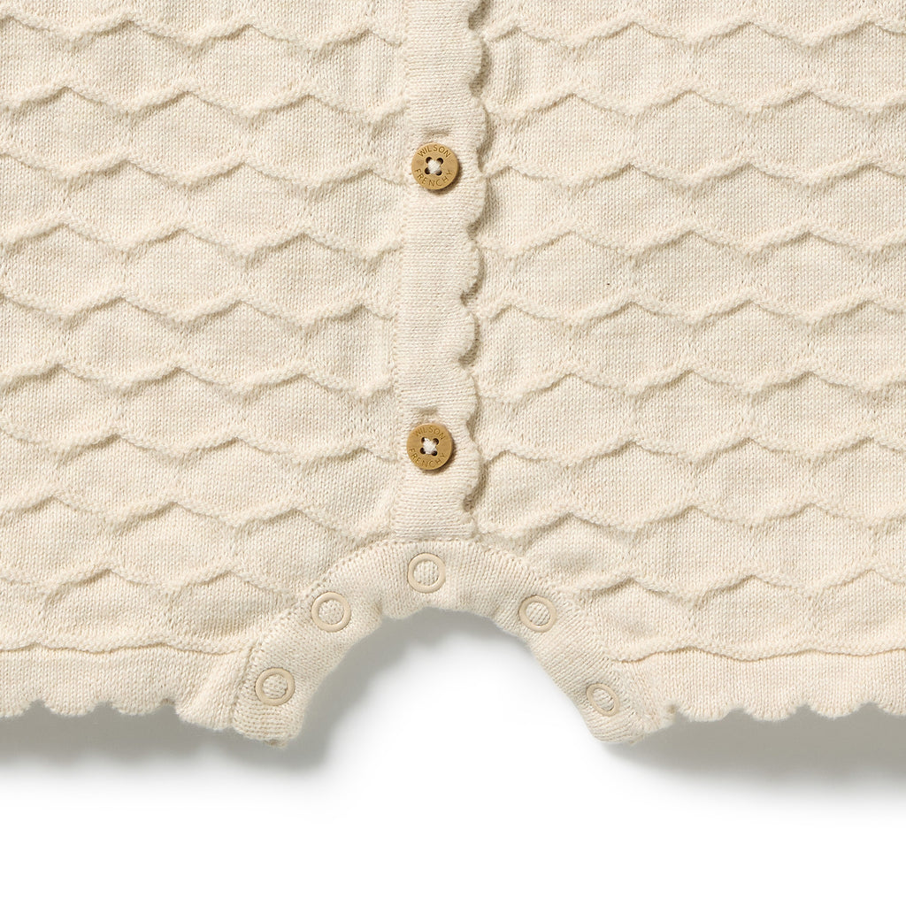 Milk Cloud Organic Knitted Chevron Growsuit