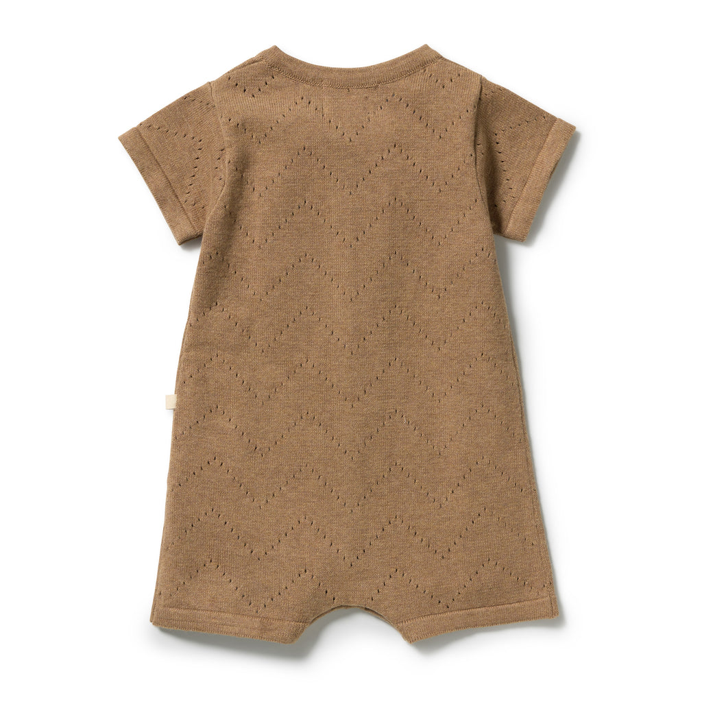 Ginger Snap Organic Knitted Pointelle Growsuit