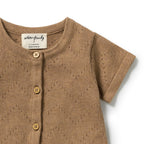 Ginger Snap Organic Knitted Pointelle Growsuit