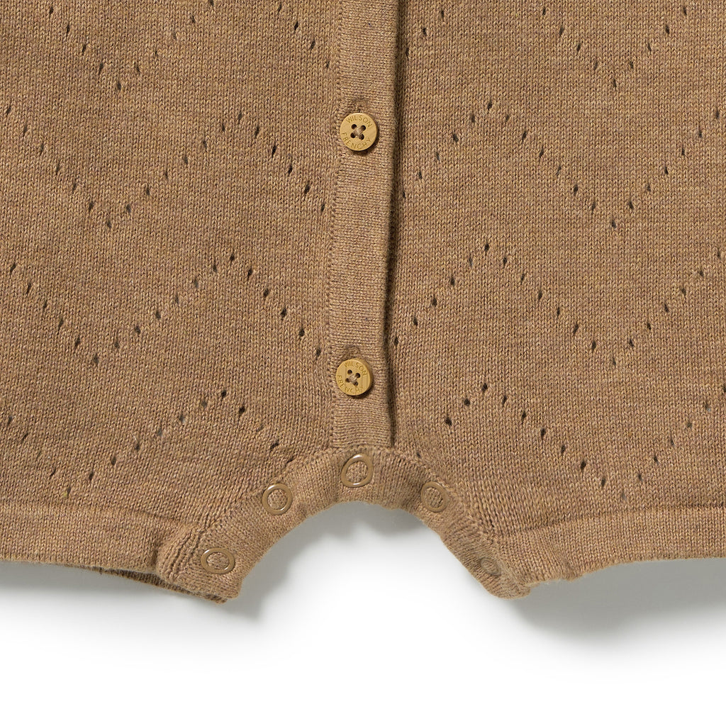 Ginger Snap Organic Knitted Pointelle Growsuit