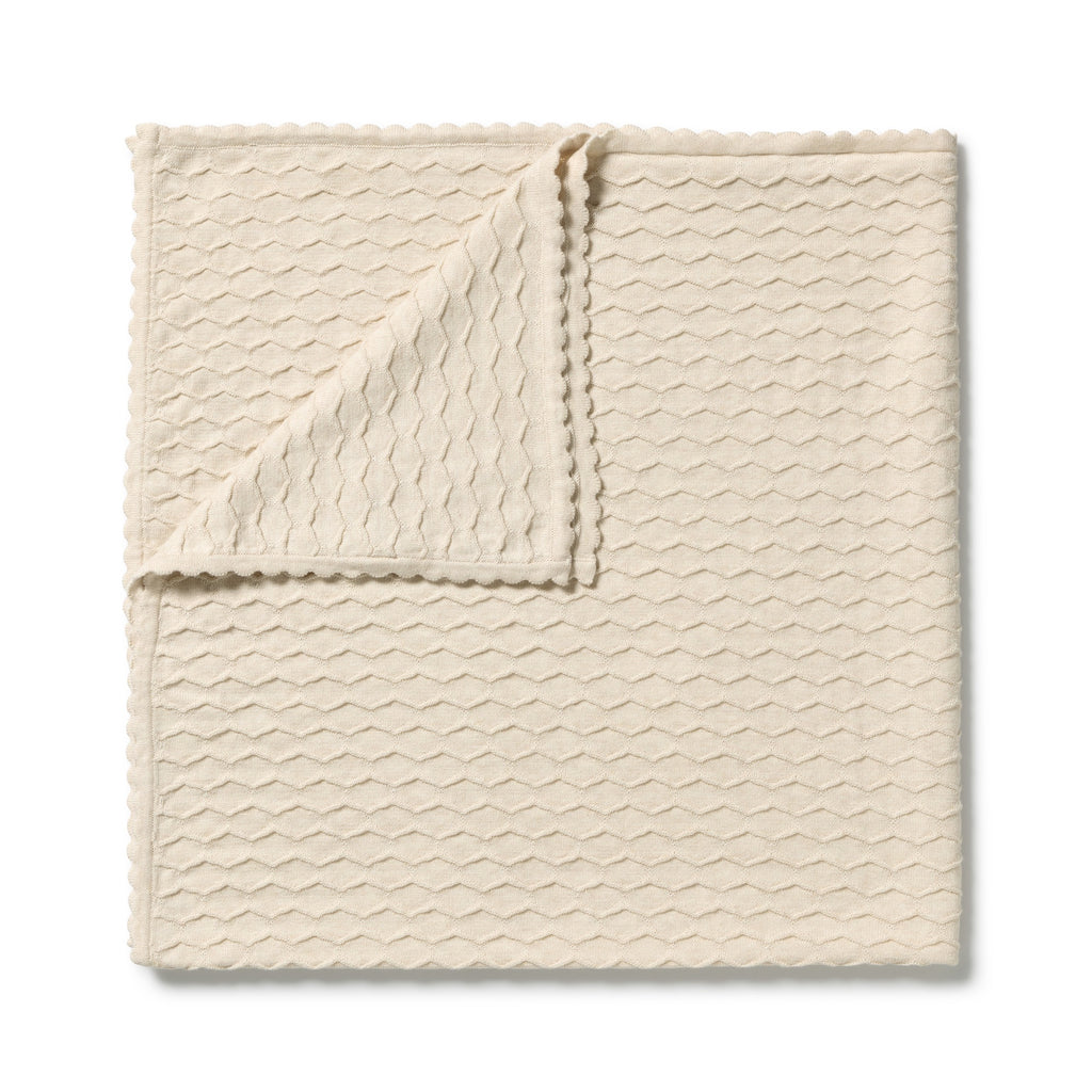 Milk Cloud Organic Knitted Chevron Blanket