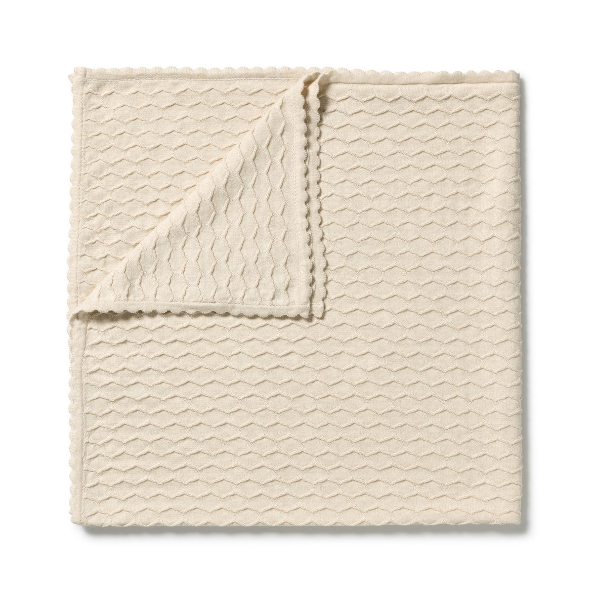 Milk Cloud Organic Knitted Chevron Blanket