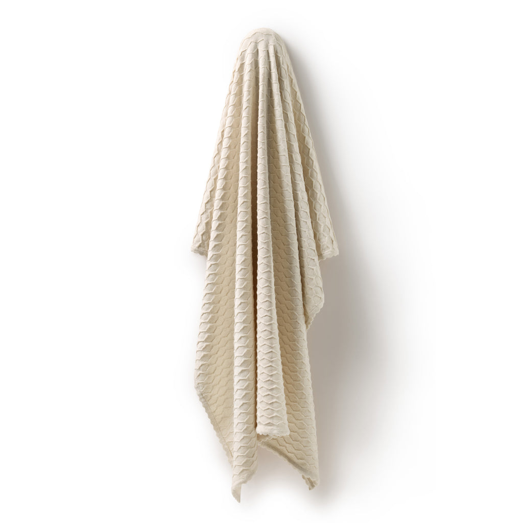 Milk Cloud Organic Knitted Chevron Blanket