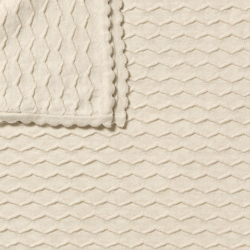 Milk Cloud Organic Knitted Chevron Blanket