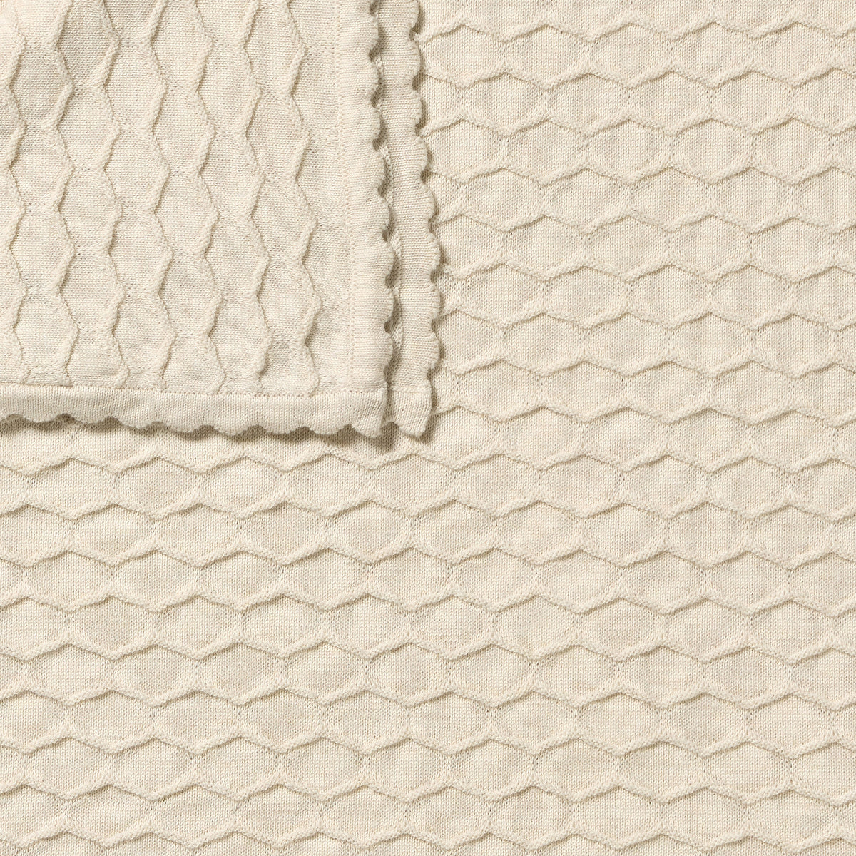 Milk Cloud Organic Knitted Chevron Blanket