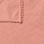 Petal Pink Organic Knitted Pointelle Blanket