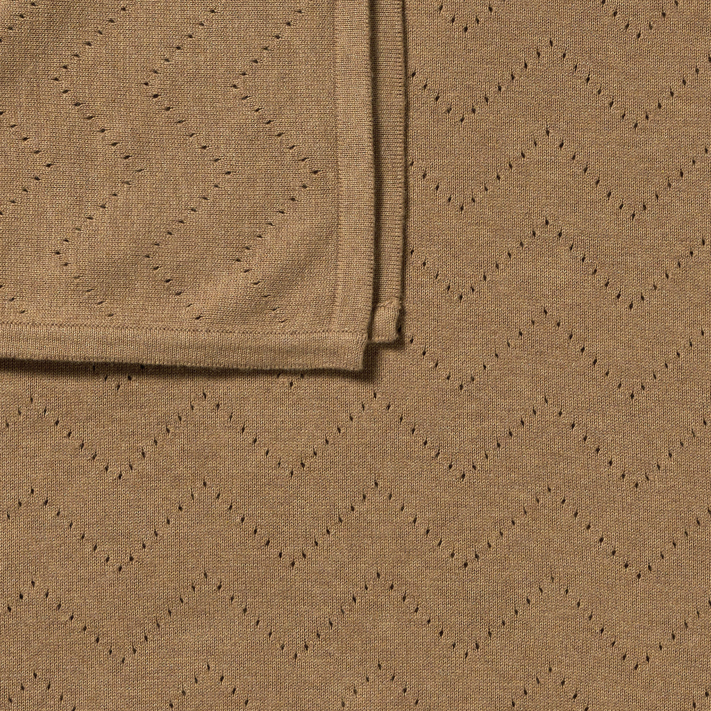 Ginger Snap Organic Knitted Pointelle Blanket