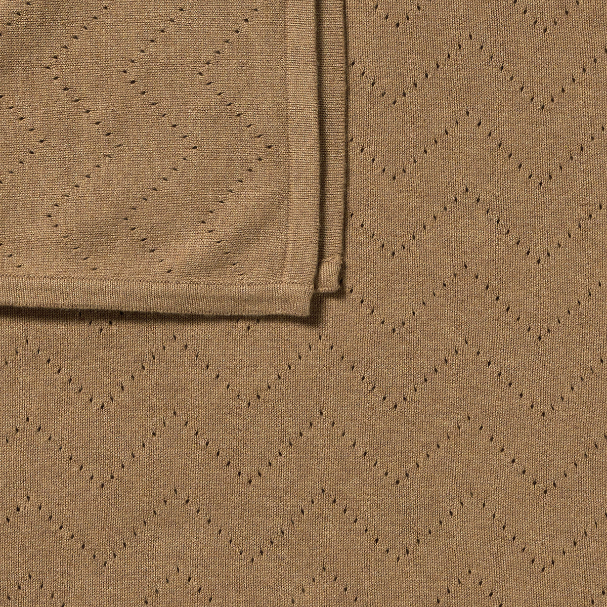 Ginger Snap Organic Knitted Pointelle Blanket