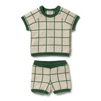 Lagoon Organic Knitted Check Set