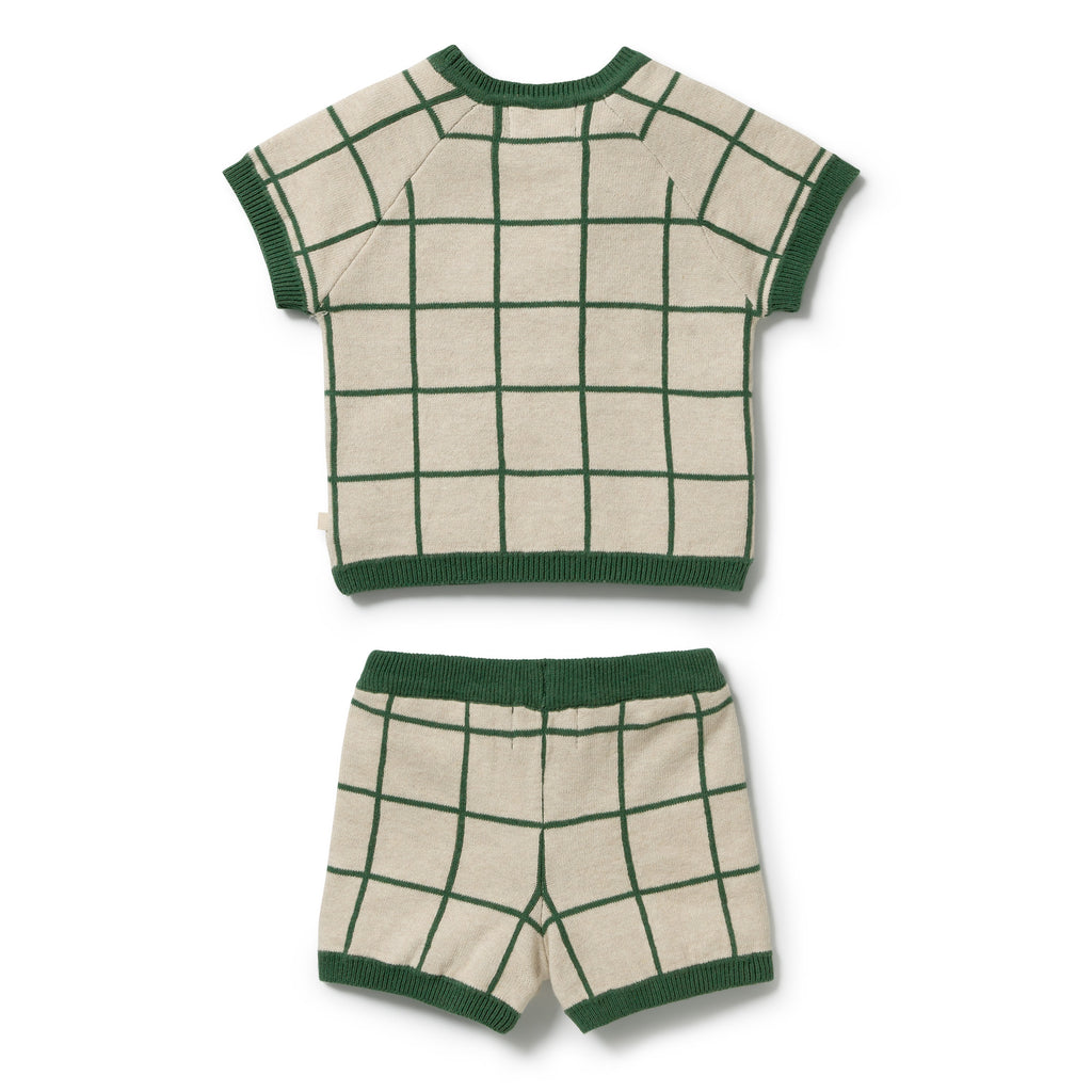 Lagoon Organic Knitted Check Set