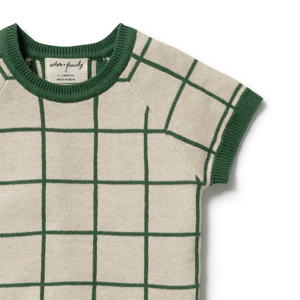 Lagoon Organic Knitted Check Set
