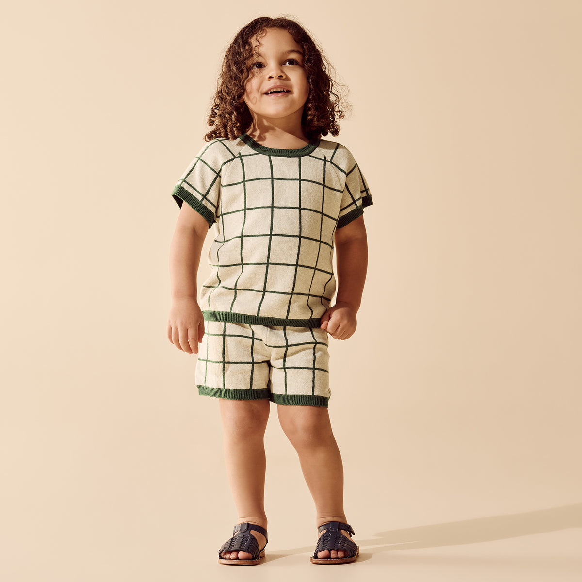 Lagoon Organic Knitted Check Set