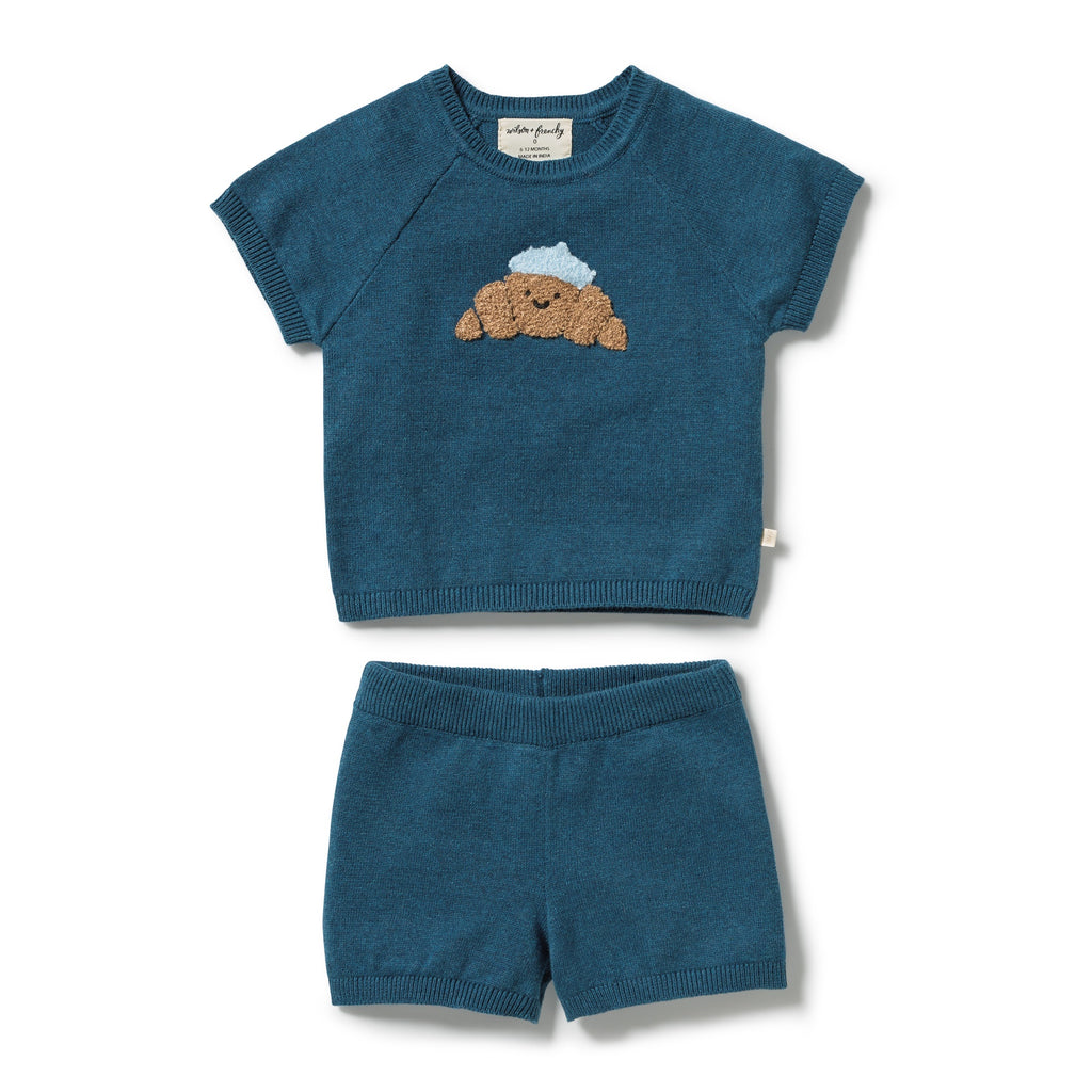 Little Croissant Organic Knitted Set