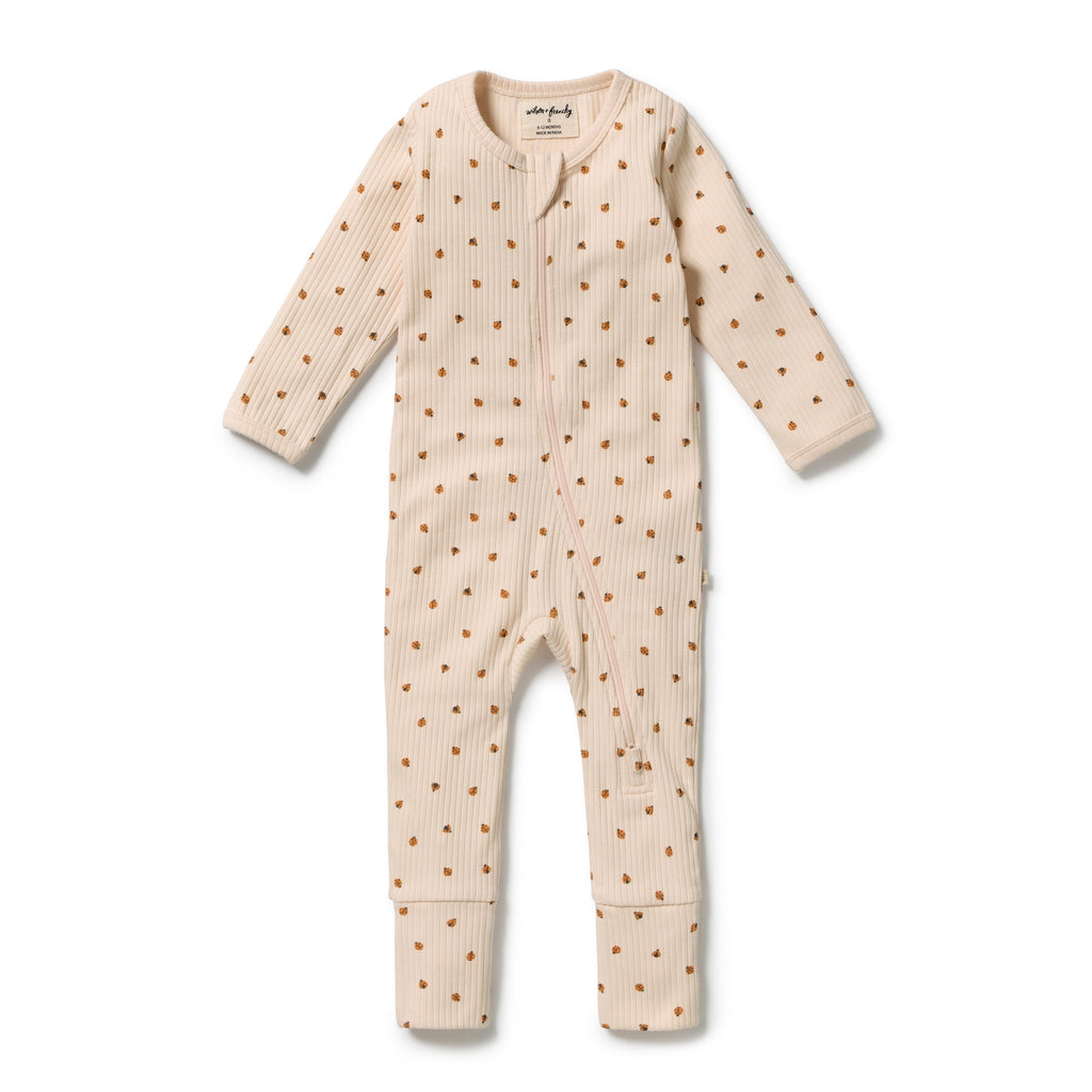 Little Lady Bugs Organic Zipsuit with Feet