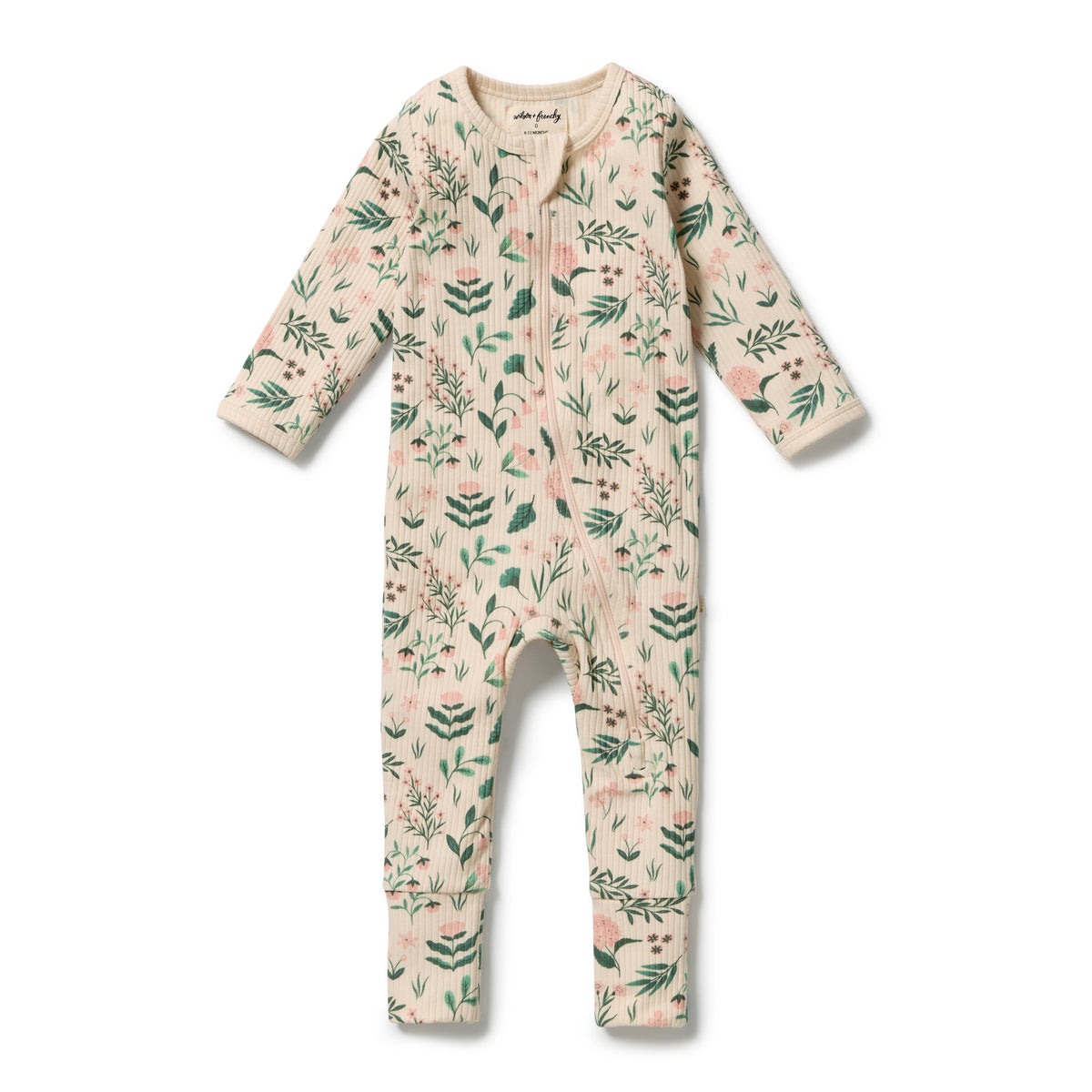 Sweet Bloom Organic Zipsuit with Feet