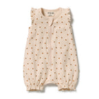 Little Lady Bugs Organic Ruffle Zipsuit