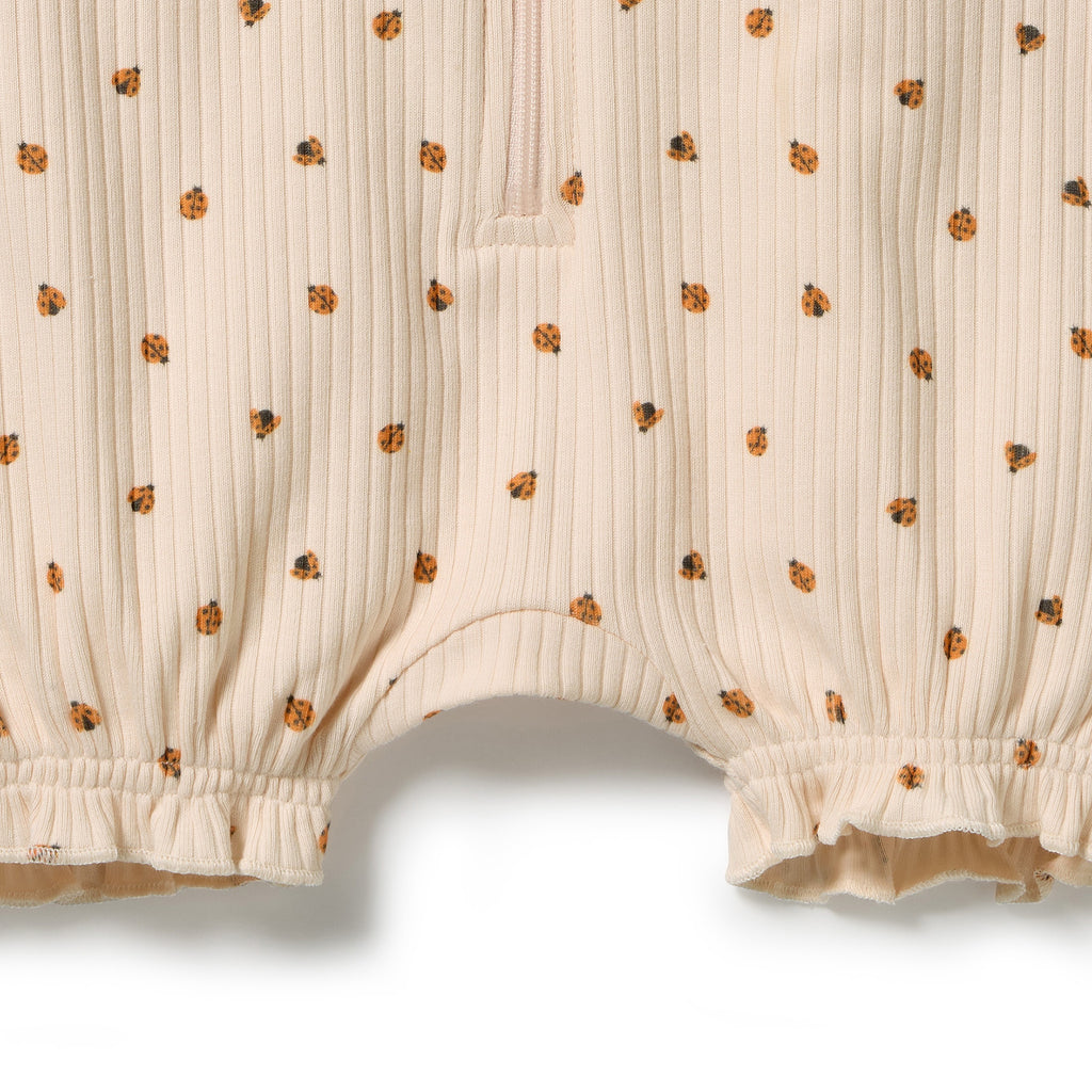 Little Lady Bugs Organic Ruffle Zipsuit