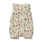 Sweet Bloom Organic Ruffle Zipsuit