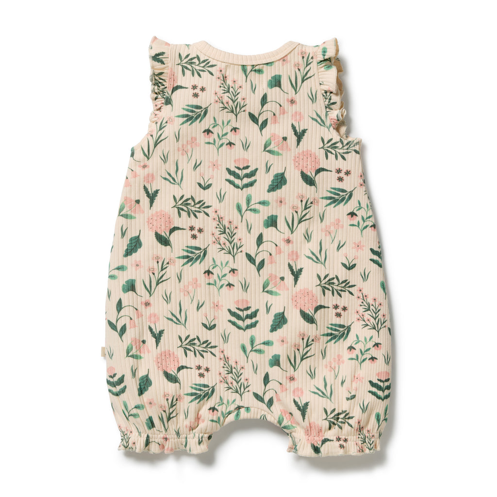 Sweet Bloom Organic Ruffle Zipsuit