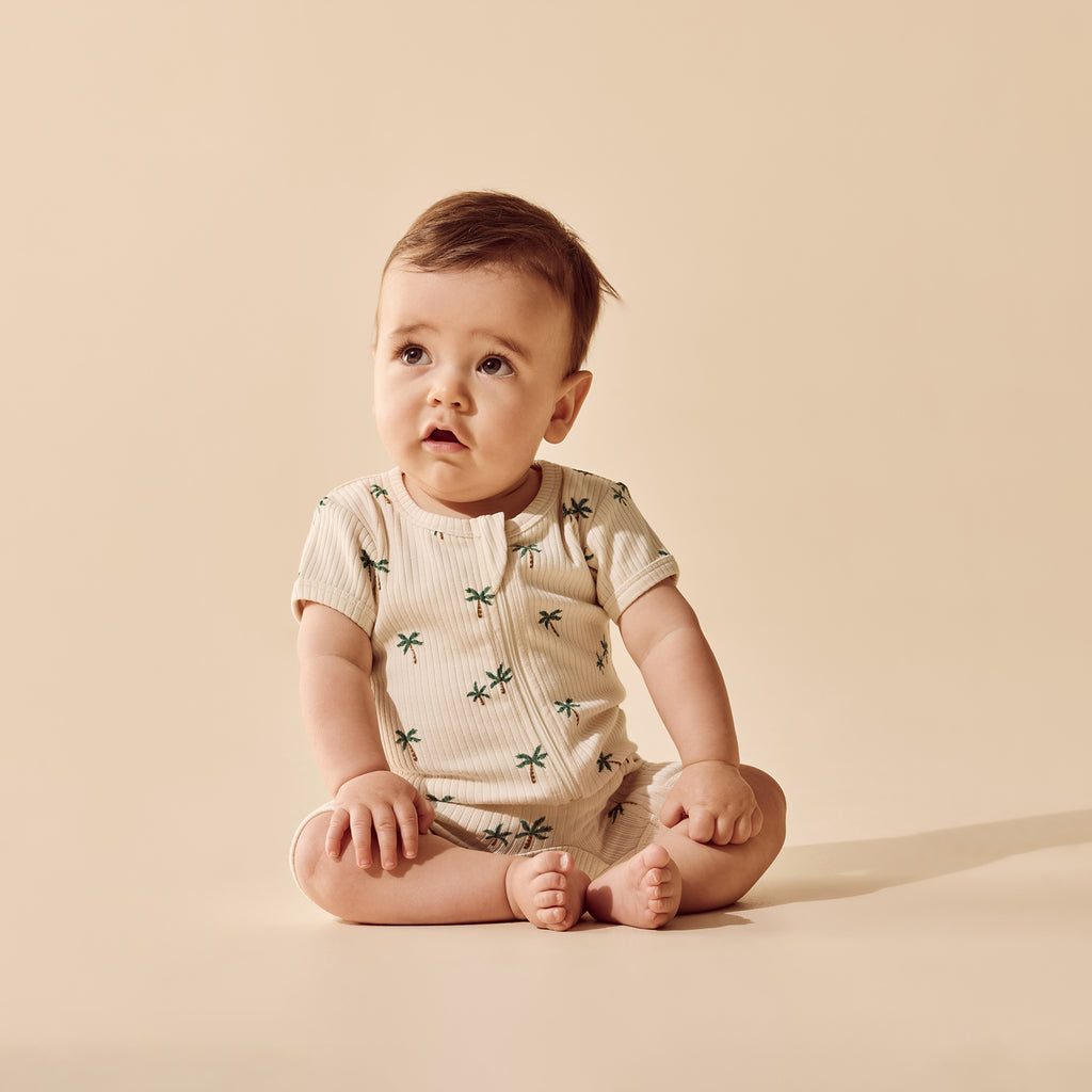 Tiny Palm Organic Boyleg Zipsuit