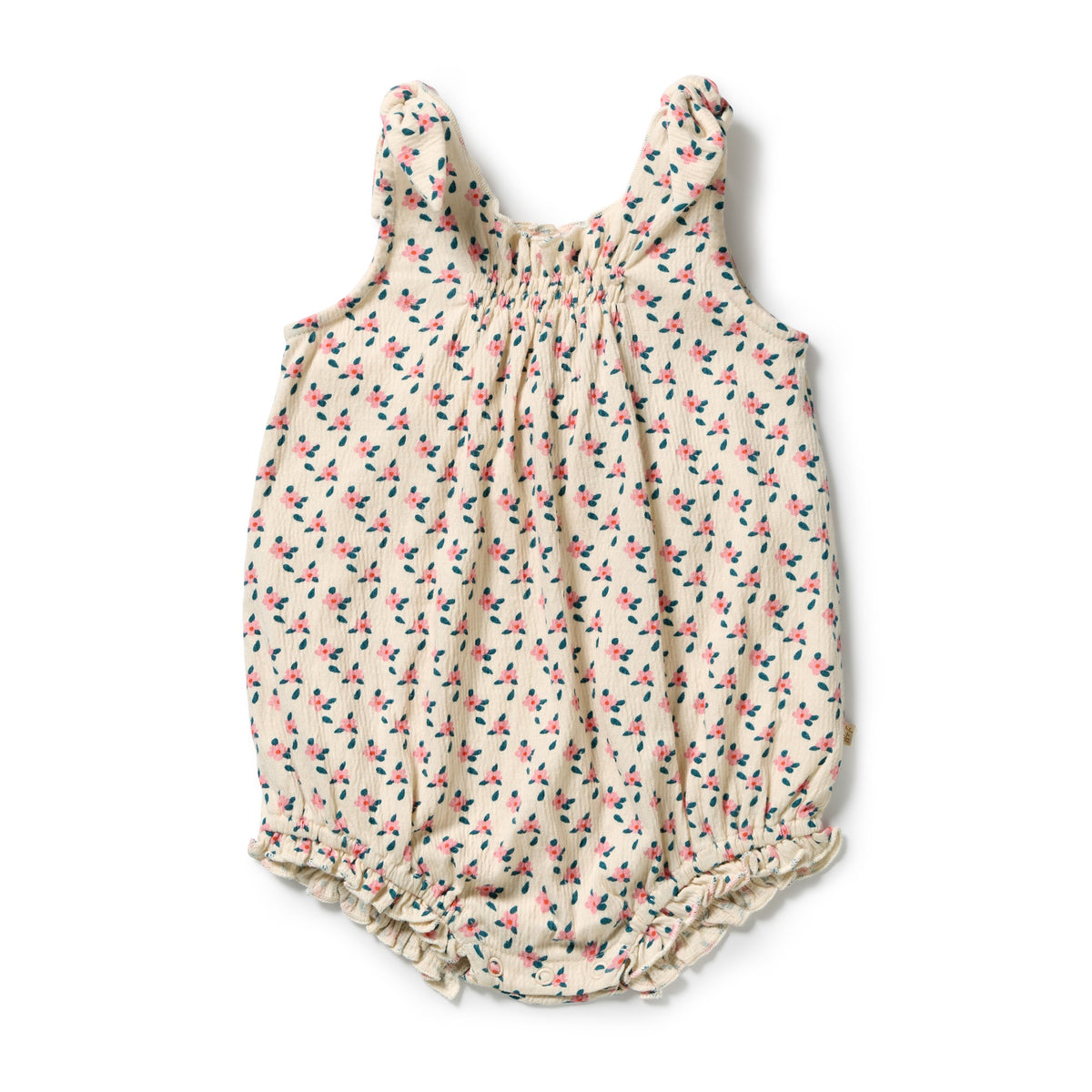 Little Blossom Organic Crinkle Tie Playsuit