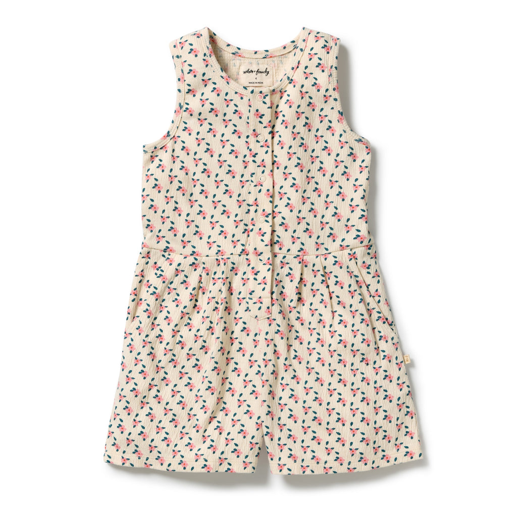 Little Blossom Organic Crinkle Playsuit