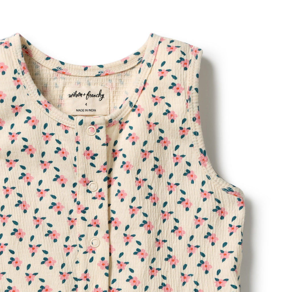 Little Blossom Organic Crinkle Playsuit